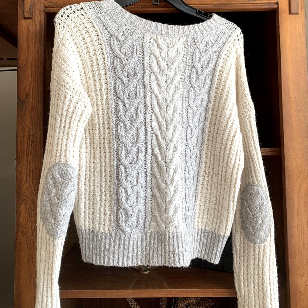 Anthropologie Sleeping On Snow Cable Knit Sweater